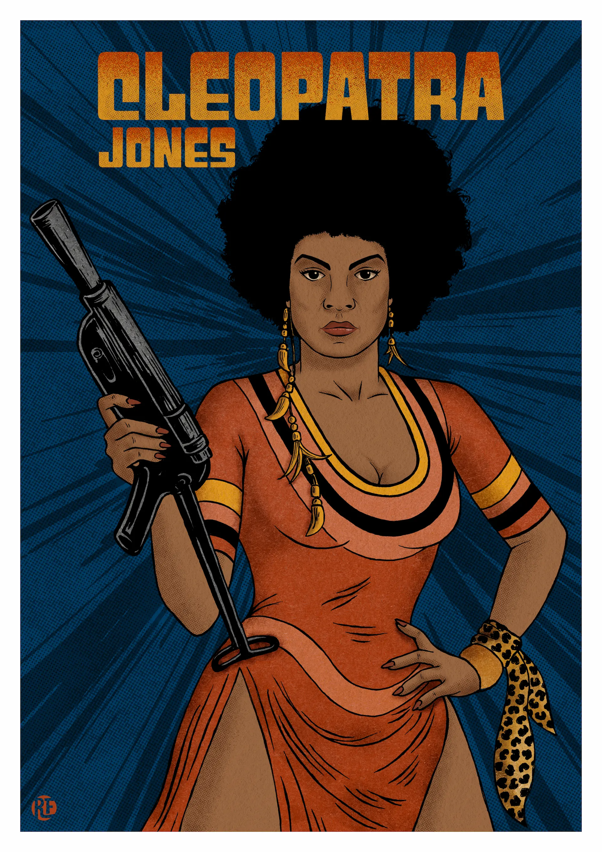 Tamara Dobson in Cleopatra Jones – illustrated poster by Rafa Frantic