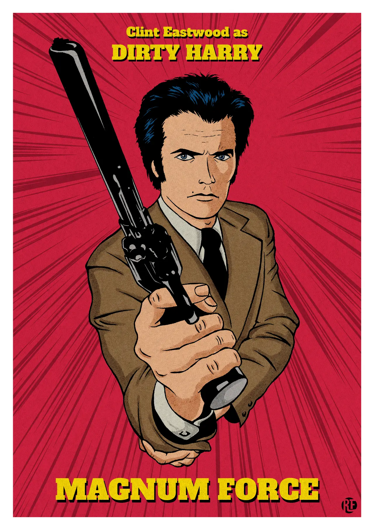 Clint Eastwood in Magnum Force – illustrated poster by Rafa Frantic