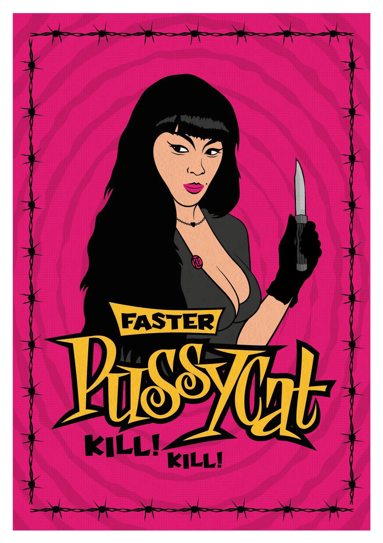 Tura Satana in Faster, Pussycat! Kill! Kill! – illustrated poster by Rafa Frantic